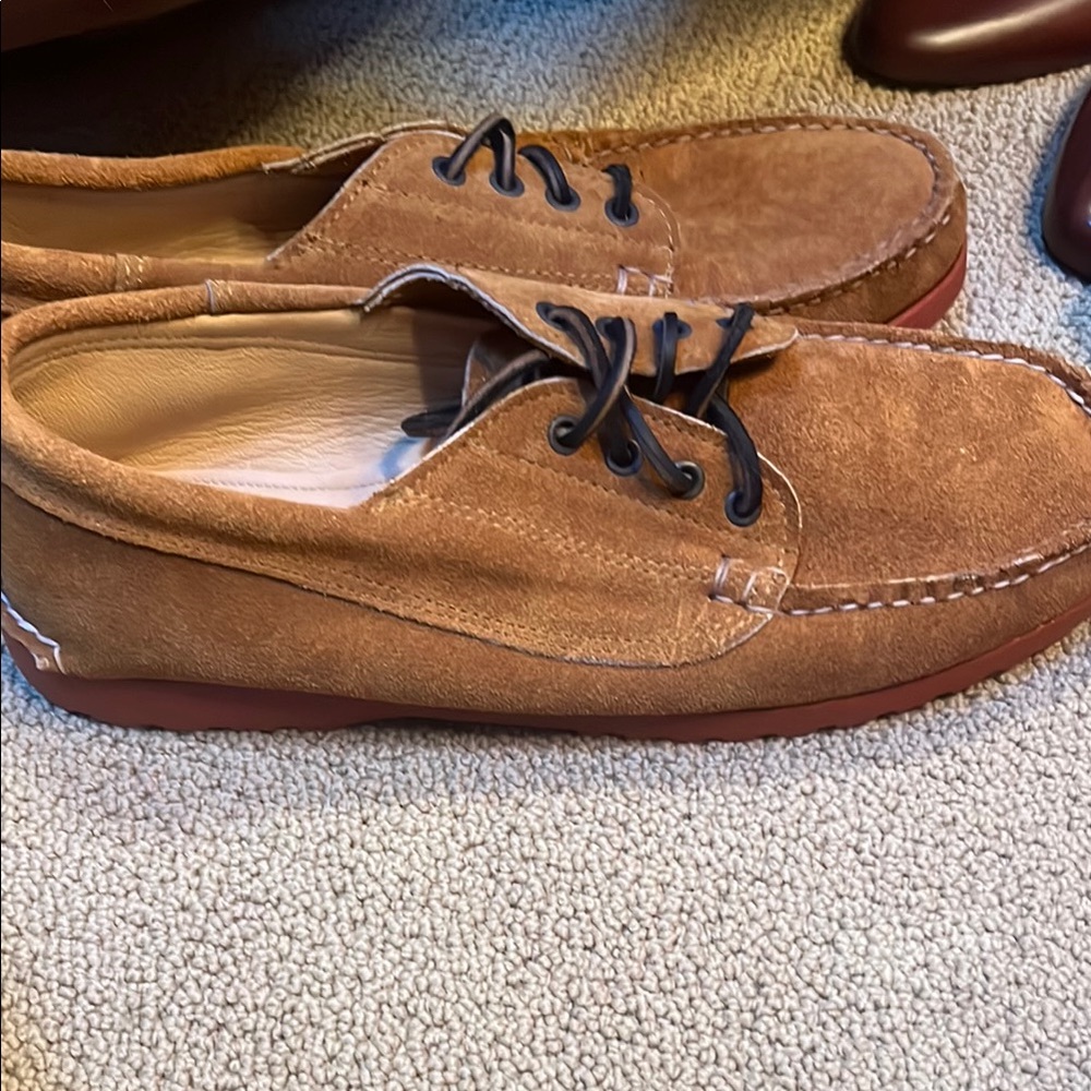Quoddy Men's Brown Suede Boat Shoes - Picture 3 of 5